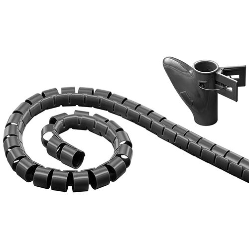 Sistema robusto de gestin de cables en espiral de 2,5 m NEGRO