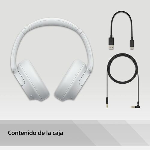 Sony Auriculares Inalmbricos Bluetooth, con Noise Cancelling, hasta 35 Horas de Autonoma y Carga Rpida, Blanco