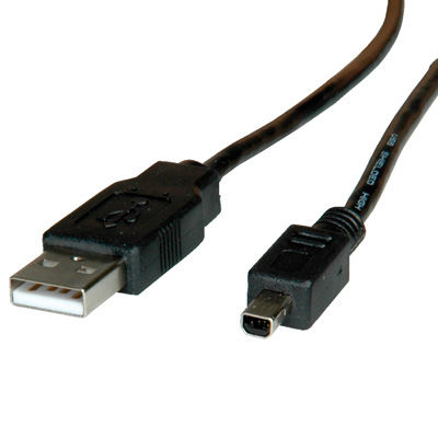 CABLE USB 2.0 1,8 M. A M/ MINI MITSUMI NEGRO ROLINE