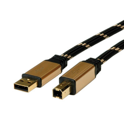 CABLE USB 2.0 3 M. A-B ORO ROLINE-gallery-1