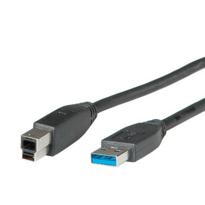 CABLE USB 3.0 1,8 M. A-B NEGRO ROLINE