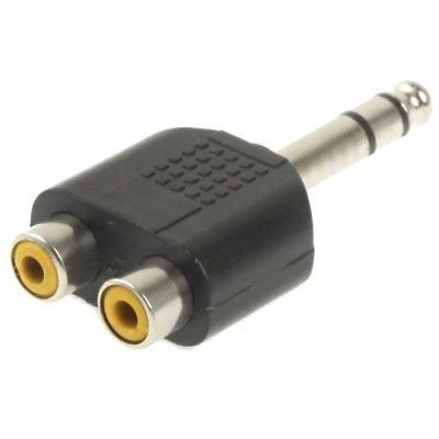 ADAPTADOR 6,3 MONO A 2 RCA HEMBRA