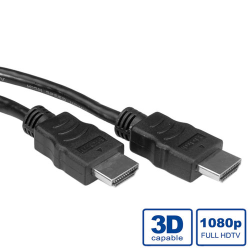 CABLE HDMI 1 M. HDMI M/HDMI M ALTA VELOCIDAD CON ETHERNET LIBRE DE HALOGENO NEGRO  VALUE