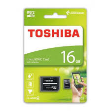 TOSHIBA MEMORIA  MICRO SD+ADAPTADOR  16GB NEGRO CLASE 4