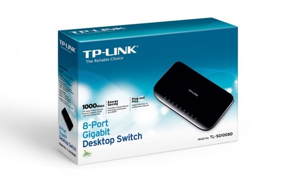 TP-LINK SWITCH gigabit DE RED CON 8 PUERTOS GIGABIT 10/100/1000MBPS (SIN CONFIGURACION)