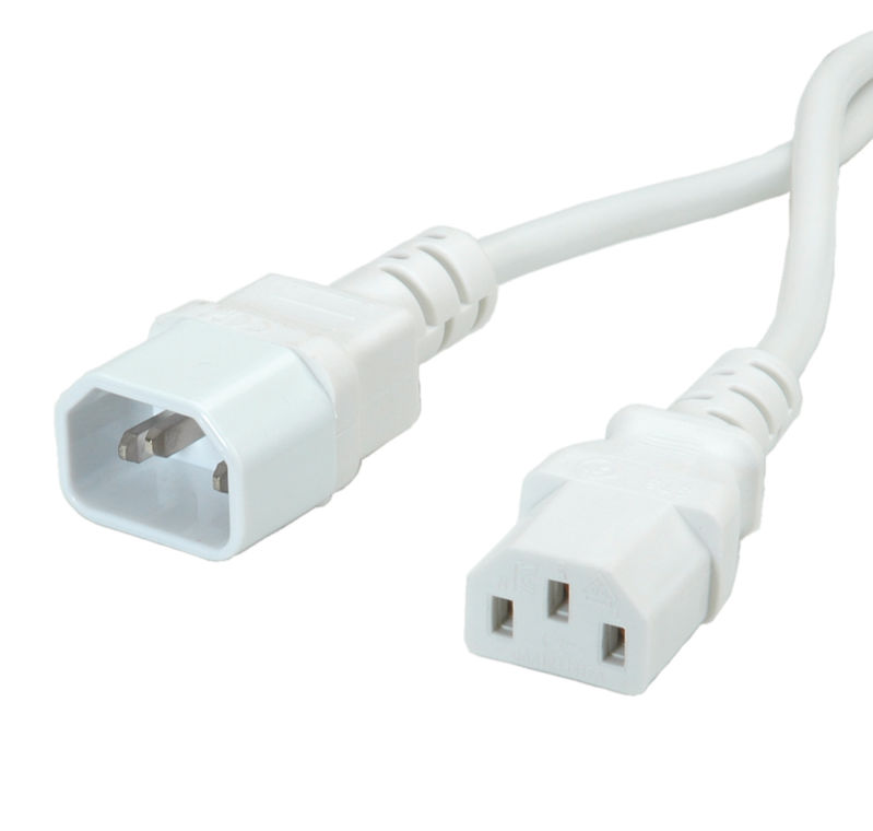 CABLE ALIMENTACION 1,8 M. CONECTOR IEC 320-C14 a IEC 320-C13, CPU A MONITOR, BLANCO VALUE