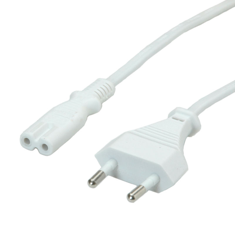 CABLE ALIMENTACION 1,8 M. CONECTOR EUROPLUG - IEC320-C7 BLANCO VALUE (TIPO 8 O DOBLE)