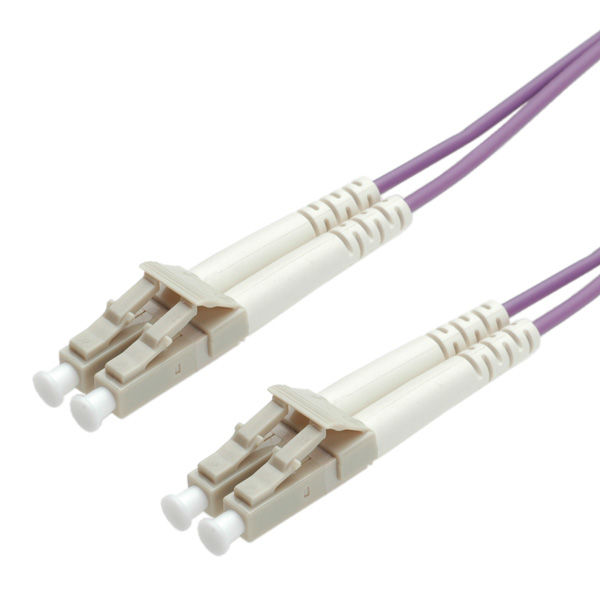 CABLE FIBRA OPTICA 0,5 M DUPLEX MULTIMODO  50/ 125 Micras, LC-LC, OM4, VIOLETA VALUE