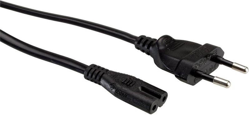 CABLE ALIMENTACION 5 M. CONECTOR EUROPLUG - IEC320-C7 (TIPO 8 O DOBLE) NEGRO VALUE