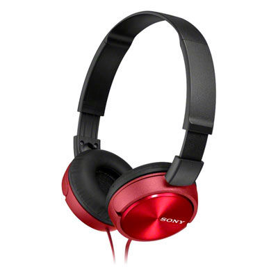 AURICULARES ESTEREO DIADEMA PLEGABLE CON MICROFONO  PARA MP3 CON CABLE 1,2 METROS ROJO SONY