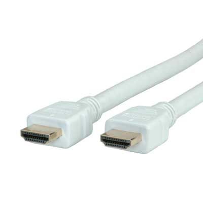 CABLE HDMI 5 M. HDMI M/HDMI M ALTA VELOCIDAD CON ETHERNET BLANCO ROLINE