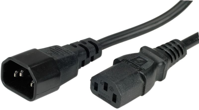 Cable alimentación europeo  Hama 00223273, enchufe de 2 clavijas, conector  CA C7, 1,5 m, Protección contra dobleces, Negro