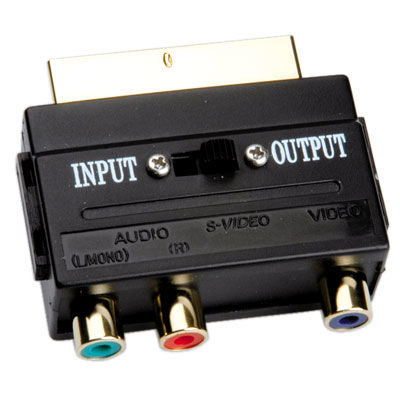 ADAPTADOR AUDIO/VIDEO EUROCONECTOR 21 PINES M/ RGB  3XRCA (RGB) CON INT, IN/OUT