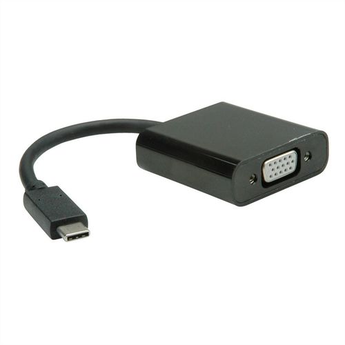 CONVERTIDOR USB TIPO C 3.1 MACHO - VGA HEMBRA CON AUDIO 15 CMS NEGRO VALUE
