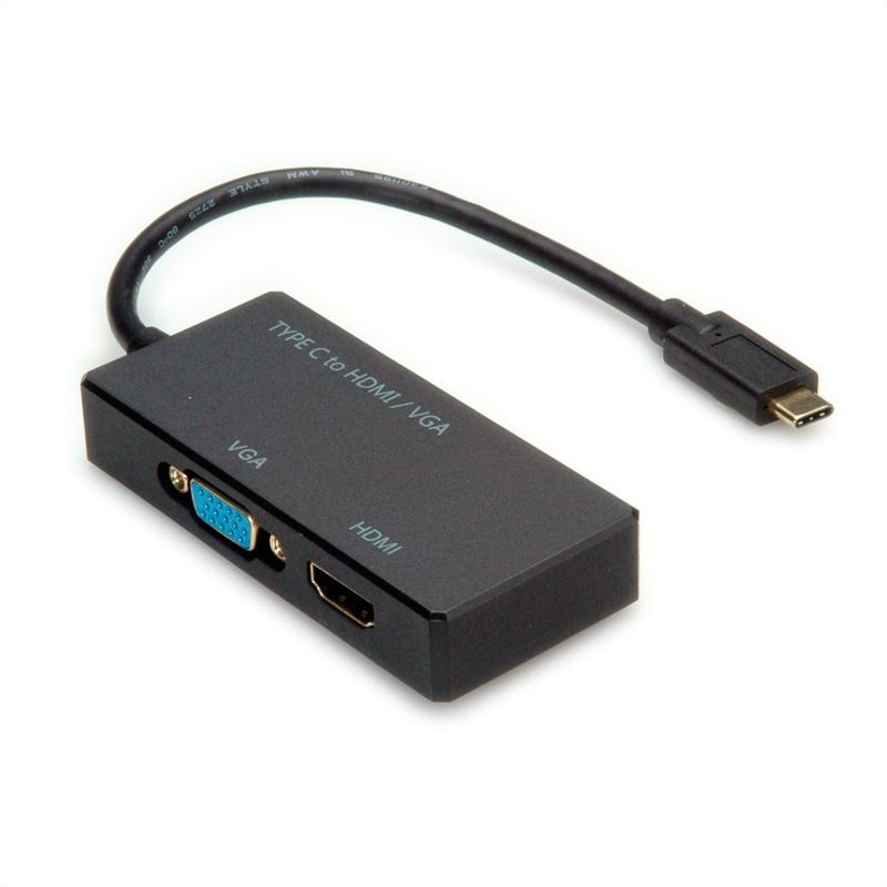 CONVERTIDOR USB3.1 C - HDMI/VGA NEGRO VALUE