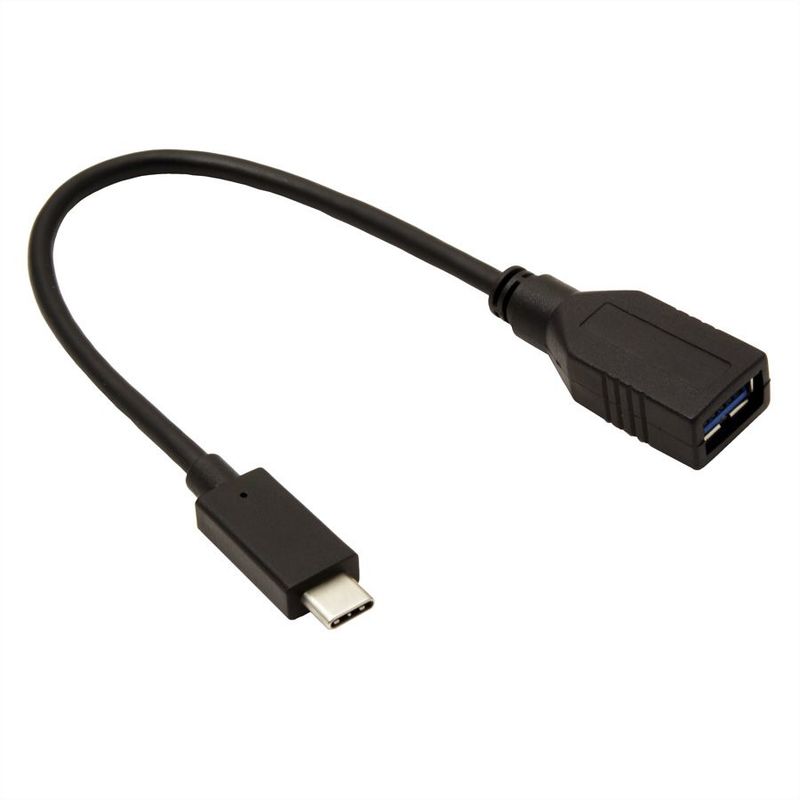 CONVERTIDOR USB3.1, C-A, M/H, OTG, 0.15m NEGRO ROLINE