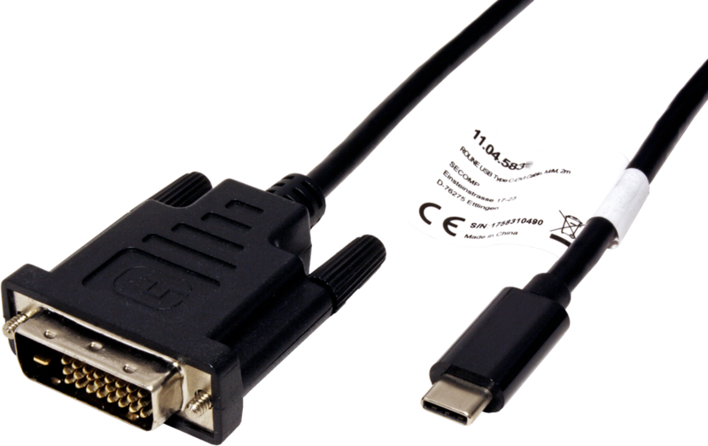 CABLE USB TIPO C - DVI M/F, NEGRO , 1.0 m