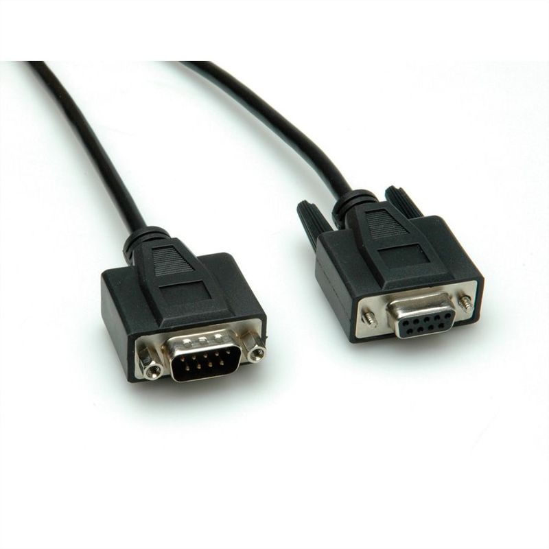 CABLE SERIE 1 M DB9 M/H, RS232, CON TORNILLOS BEGRO VALUE-gallery-1