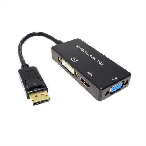 ADAPTADOR DISPLAYPORT - DVI/DP/HDMI , Mini DP M - DVI/DP/HDMI H, v1.2 NEGRO VALUE