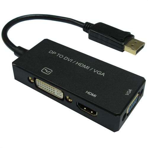 ADAPTADOR DISPLAYPORT - DVI/DP/HDMI , Mini DP M - DVI/DP/HDMI H, v1.2 NEGRO VALUE