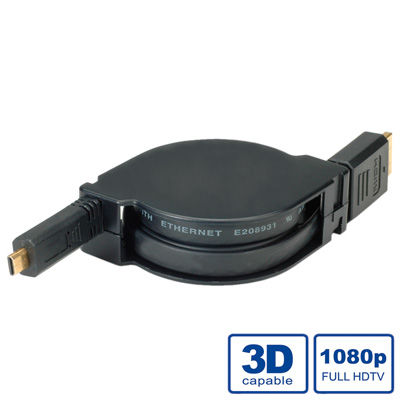 CABLE HDMI 1,2 M HDMI TIPO A M/HDMI TIPO D (MICRO) M ALTA VELOCIDAD CON ETHERNET RETRACTIL VALUE