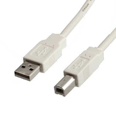 CABLE USB 2.0 0,8 M. A-B  BLANCO VALUE