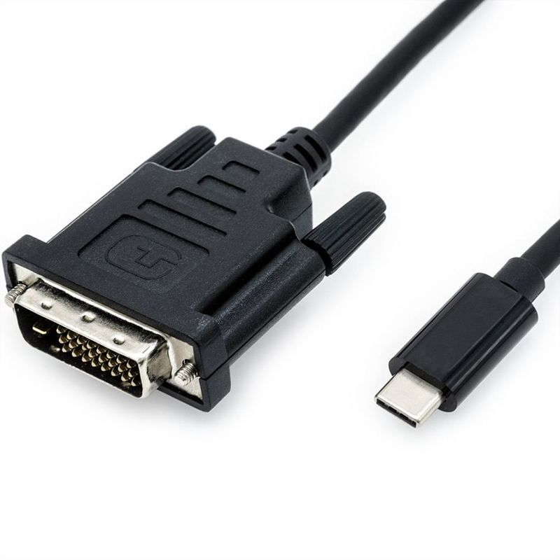 CABLE USB TIPO C 1 M, TIPO C - DVI, M/M, NEGRO VALUE