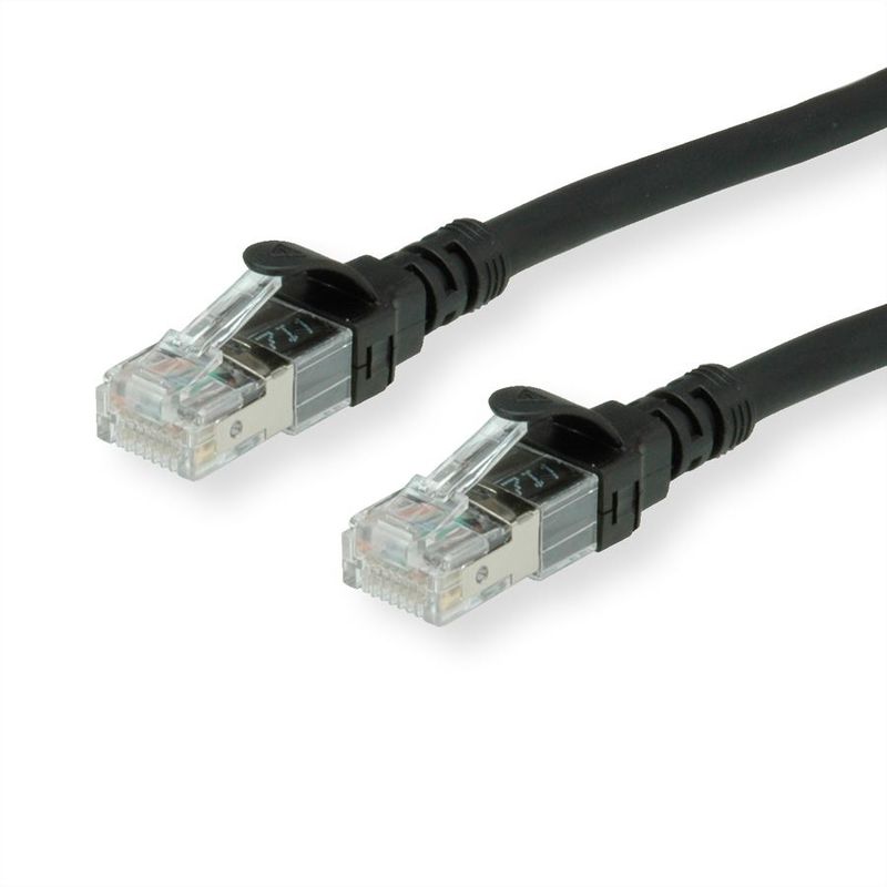 LATIGUILLO RJ45 1,5 M UTP CAT.6A, COBRE, LIBRE DE HALOGENO, COMPONENT LEVEL, NEGRO, ROLINE