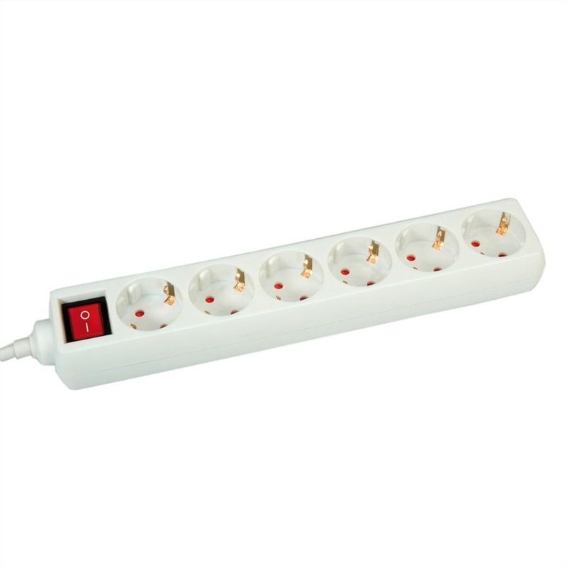 REGLETA 6 TOMAS CON INTERRUPTOR CABLE 10 METROS BLANCA VALUE 