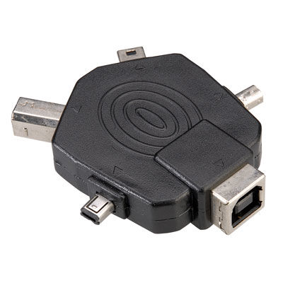 ADAPTADOR USB CON SALIDAS USB TYPO B-H/MINI 5 PIN M/HIROSE 4 PIN M/MITSUMI 4 PIN M/USB BM