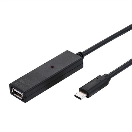 CABLE USB 2.0 EXTENSION ACTIVO TIPO C MACHO-TIPO A HEMBRA  10 M VALUE