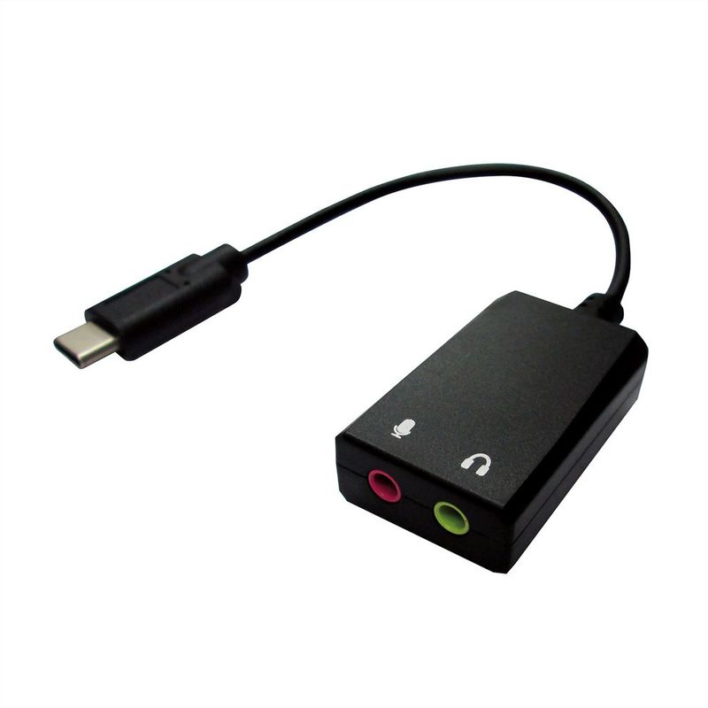 CONVERTIDOR USB TIPO C MACHO A 2X3.5mm HEMBRA (AURICULAR Y MICROFONO) VALUE