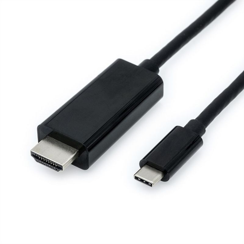 CABLE USB 3.1 TIPO C 2 M,  TIPO C - HDMI, M/M, 4K 3840x2160 @60Hz NEGRO VALUE