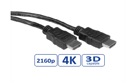 CABLE HDMI 1 M. HDMI M/HDMI M  4K/3D ALTA VELOCIDAD CON ETHERNET 3840 x 2160 @30Hz NEGRO STANDARD