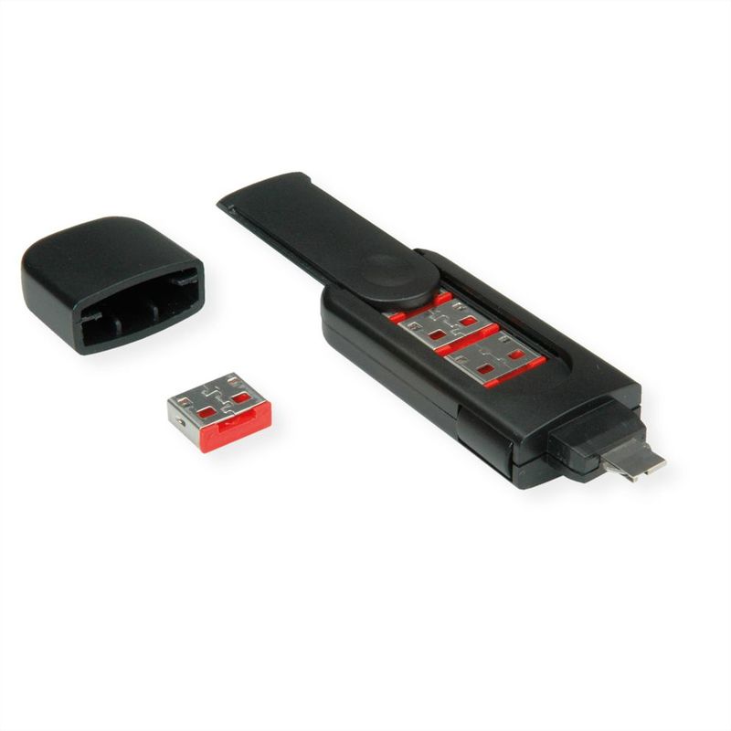 BLOQUEO DE PUERTOS USB SET 4 BLOQUEOS Y 1 LLAVE ROLINE