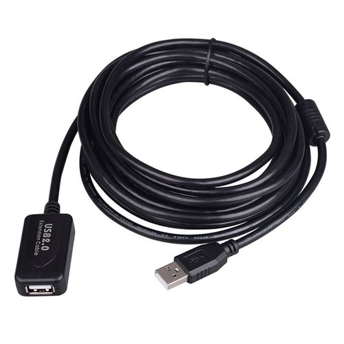 Cable USB 2.0, 5 M. PROLONGADOR ACTIVO M/H NEGRO STANDARD
