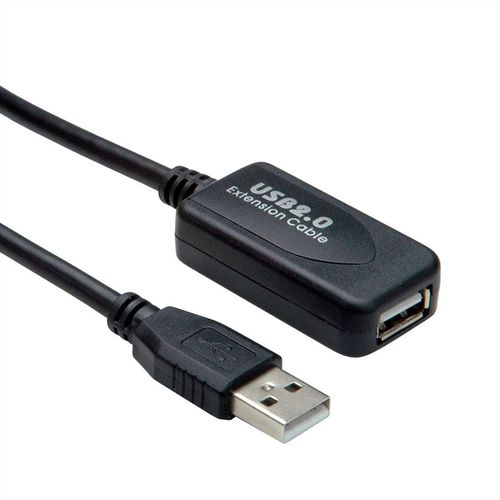 Cable USB 2.0, 10 M. PROLONGADOR ACTIVO M/H NEGRO STANDARD