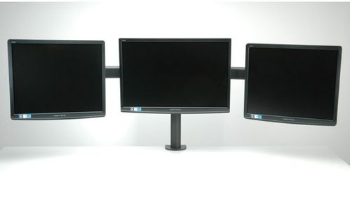 Brazo LCD triple, abrazadera de escritorio, negro VALUE