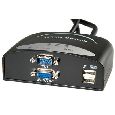 KVM CONMUTADOR AUTOMATICO 4 PC'S STAR USB VALUE, CABLES INCORPORADOS