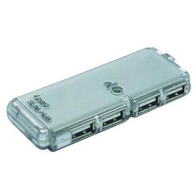 HUB USB 2.0 EXTERNO 4 PUERTOS SLIM CON FUENTE ALIMENTACION VALUE