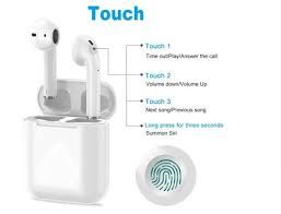 Mini auriculares Bluetooth 5.0 Bluetooth  con micrfono ANDROID/IOS con caja de carga Blanco