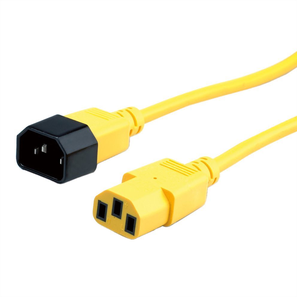 CABLE ALIMENTACION CPU A MONITOR IEC320 C14/C13, 1.8M, AMARILLO ROLINE