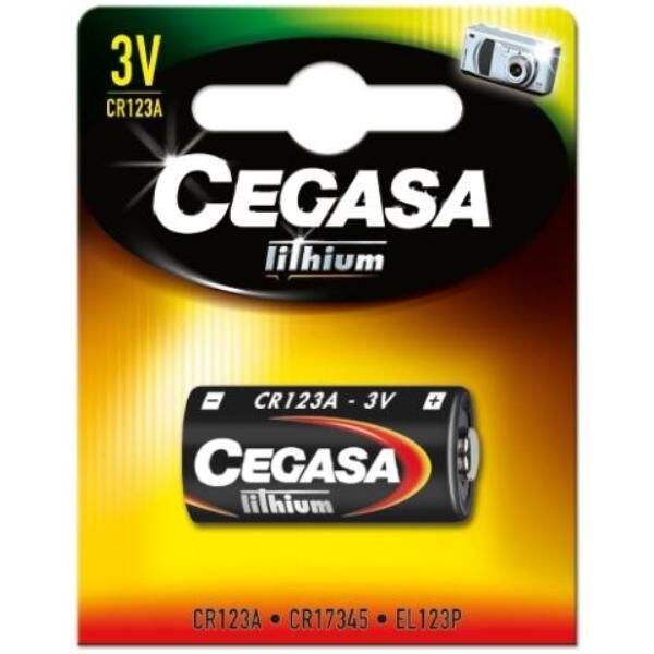 PILA LITIO CR123A 3V FT BLISTER 1 UD.  CEGASA