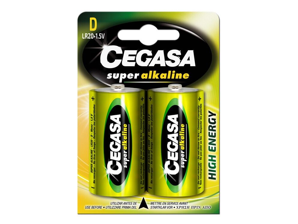 PILA SUPER ALCALINA  LR20 D BLISTER 2 UDS CEGASA