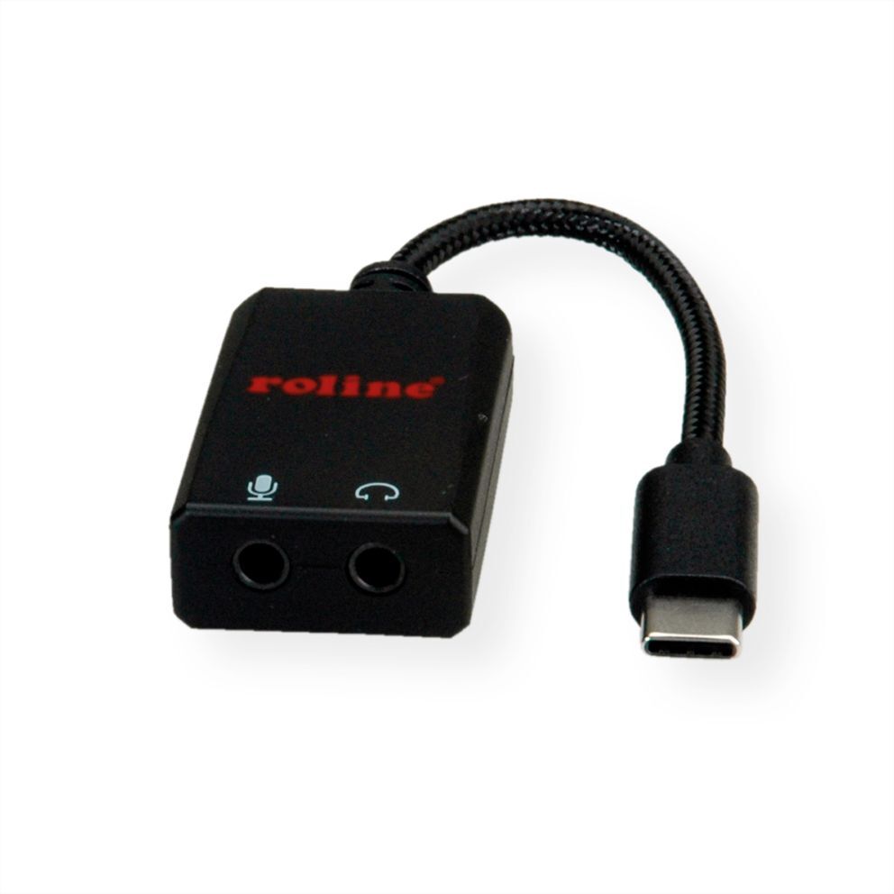 CONVERTIDOR USB TIPO  C - 2x 3.5mm Audio + Microfono , M/H, 15 CmS ROLINE-gallery-1