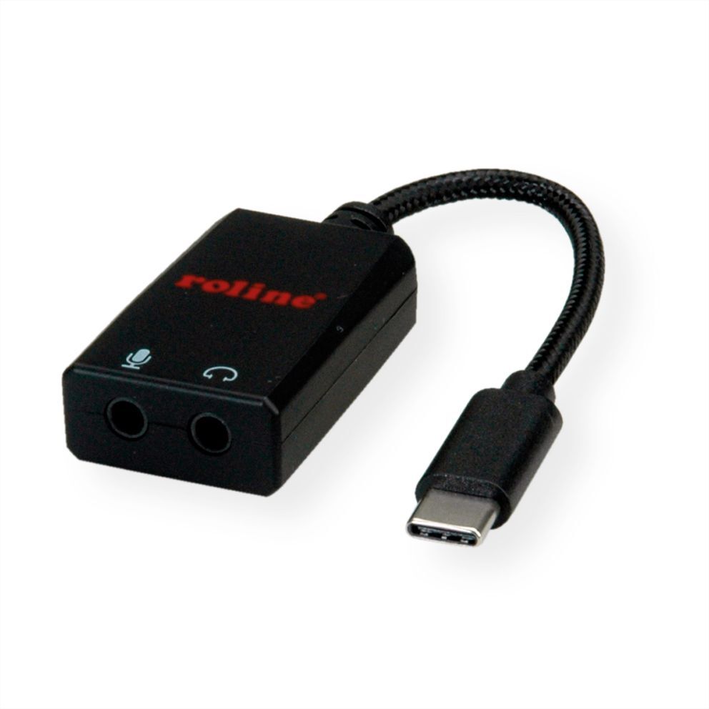 CONVERTIDOR USB TIPO  C - 2x 3.5mm Audio + Microfono , M/H, 15 CmS ROLINE-gallery-3