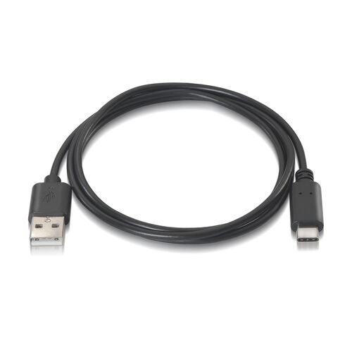 CABLE USB 2.0 3A  TIPO USB C  M / A M  NEGRO 0,5 M
