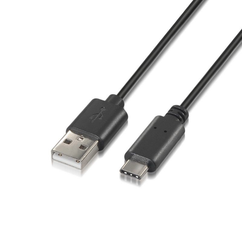 CABLE USB 2.0 3A  TIPO USB C  M / A M  NEGRO 1 M