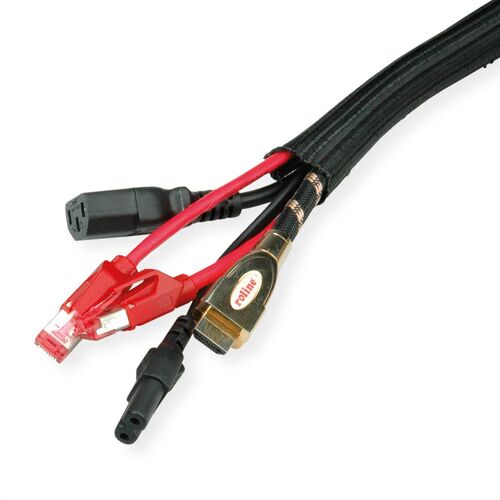 Conducto de cable de PVC, autocierre, negro, 2,5 m ROLINE