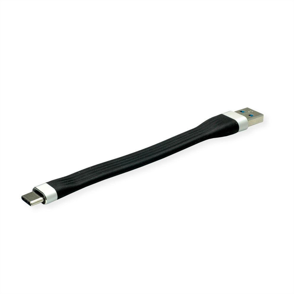 CONVERTIDOR Cable USB 3.2 Gen 1, A-USB TIPO C, M / M, negro, 11 cm, Silicona ROLINE-gallery-1